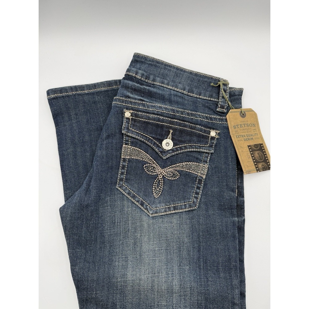 NWT Stetson Jeans Hollywood Bootcut No. 818 Blue Denim Womens Size 10R  Western